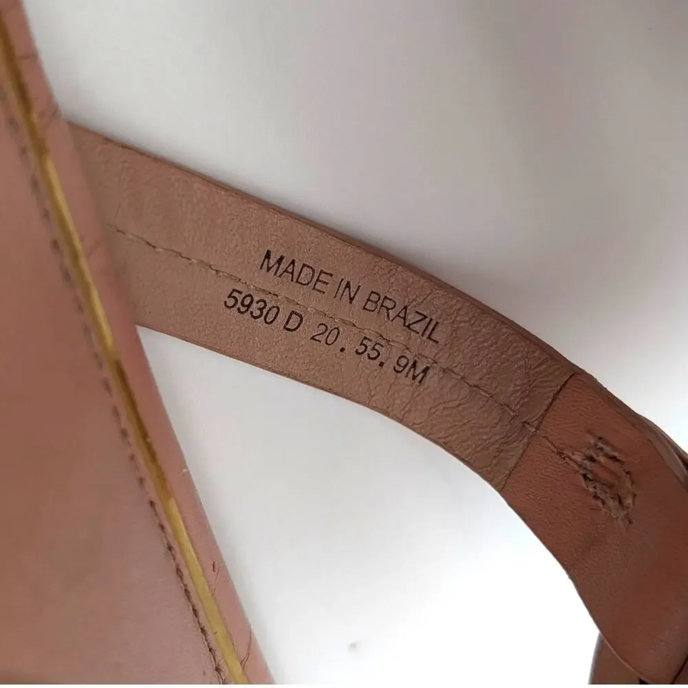 Tory Burch Miller Soft Metal Logo Thong Sandal Light Sand Size US9M EU39.5